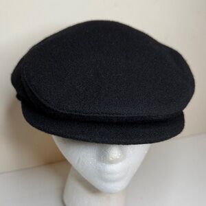 Wigens Wool Newsboy Black with Earflaps